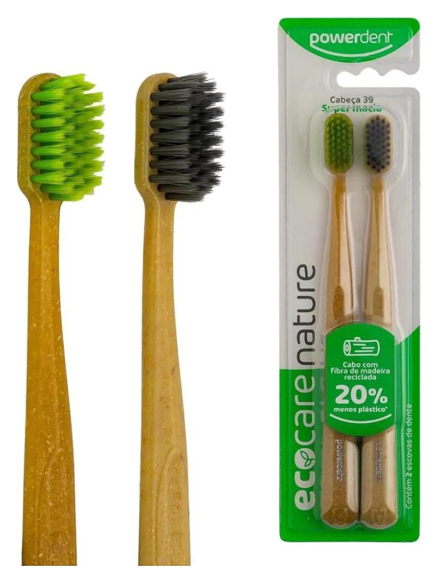 Powerdent Escova Dental Sustentável Ecocarenature 2Un