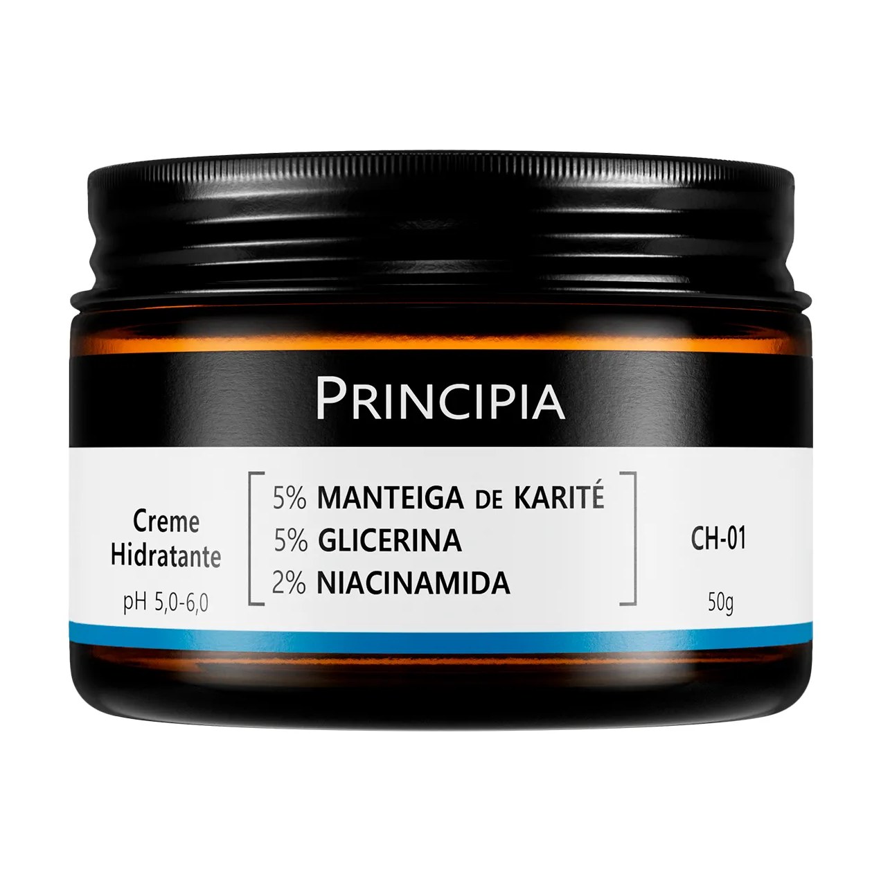 Creme Hidratante Principia Skincare CH-01 5% Manteiga de Karité + 5% Glicerina + 2% Niacinamida 50g