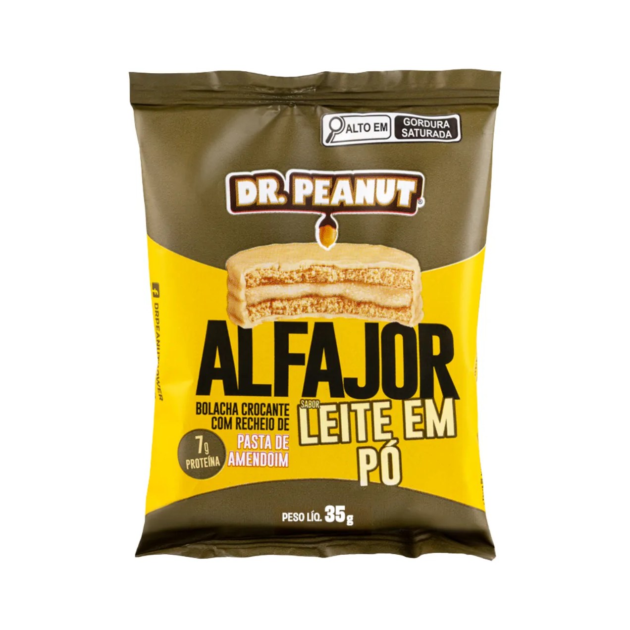 Alfajor Dr Peanut Leite em Pó com Pasta de Amendoim 35g