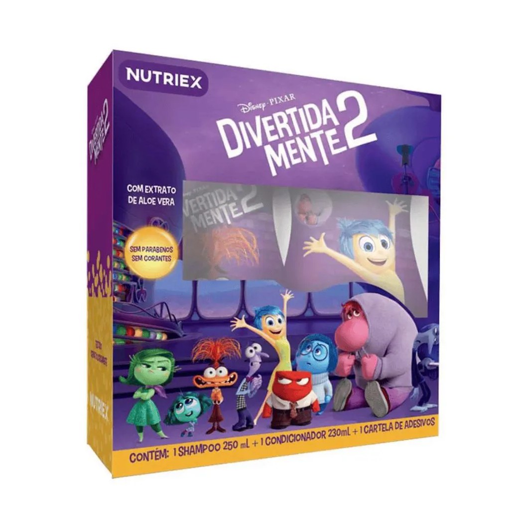Kit Shampoo Nutriex Disney Divertida Mente 2 250Ml + Condicionador Nutriex Disney Divertida Mente 2 230Ml + Cartela de a