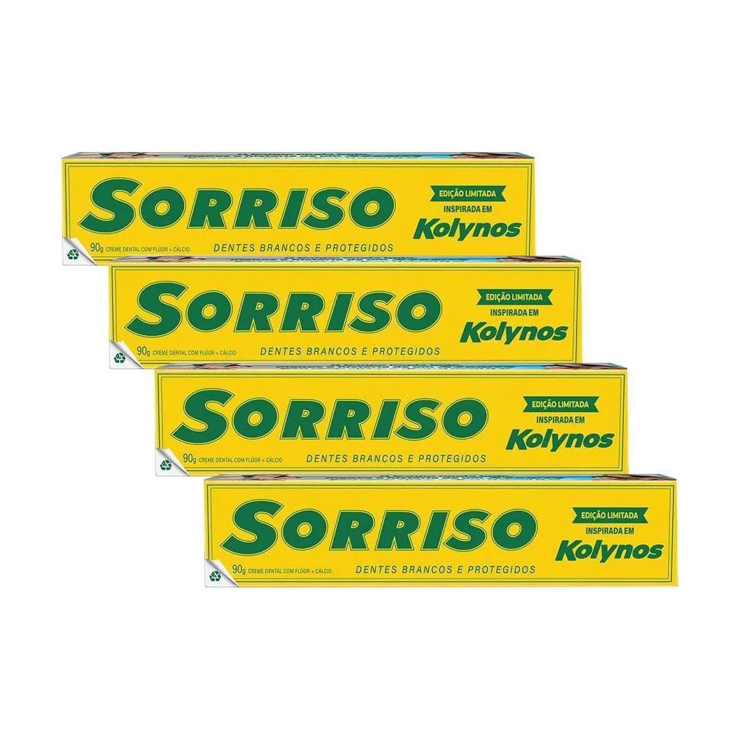 Kit 4 Cremes Dentais Sorriso Edição Limitada Kolynos 90G