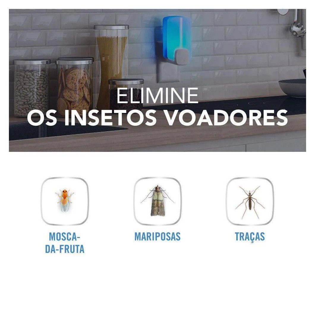 Kit Raid Essencial Aparelho Armadilha Luminosa + 3 Refis