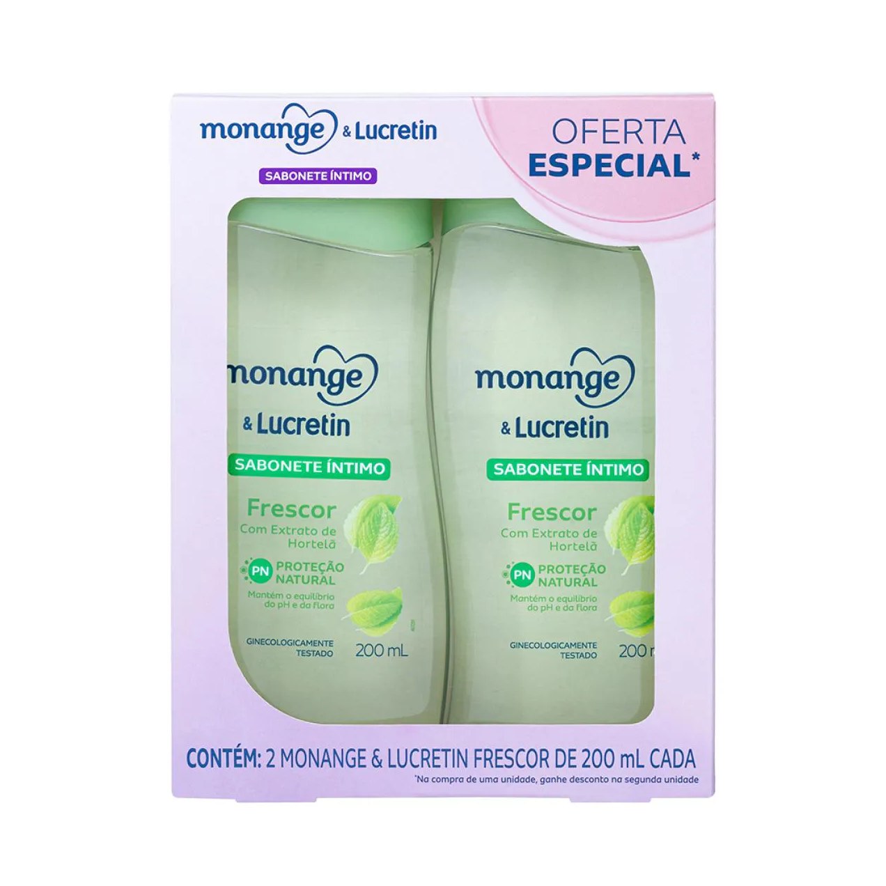 Kit Sabonete Íntimo Monange & Lucretin Frescor 200ml 2 unidades