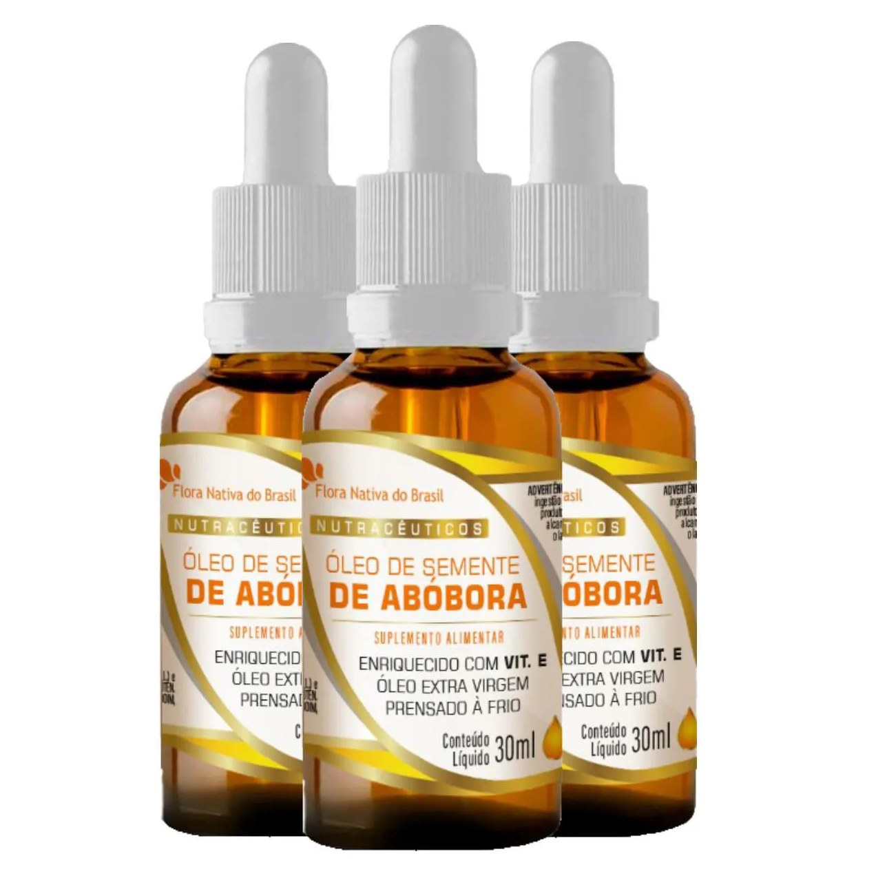 Óleo de Semente de Abóbora em Gotas 3 X 30ml Flora Nativa