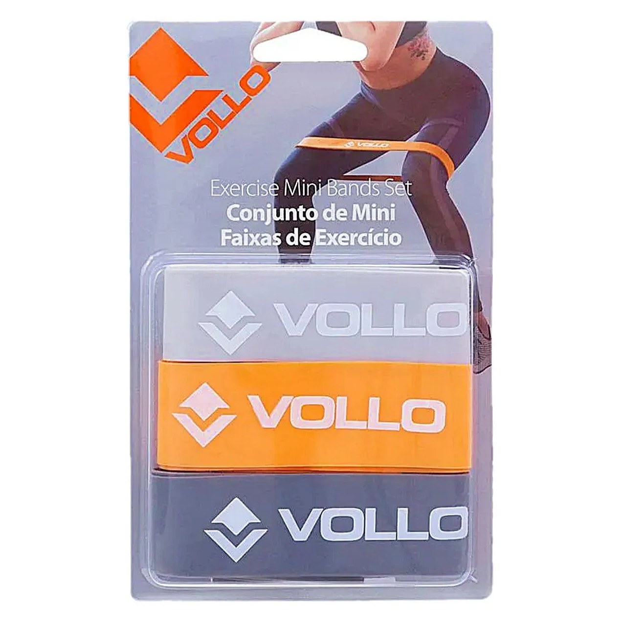 Kit 03 Faixas Elásticas Mini Bands Vollo Vp1007