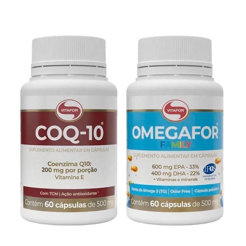 Kit Coq-10 + Omegafor Family Vitafor 60 Cápsulas