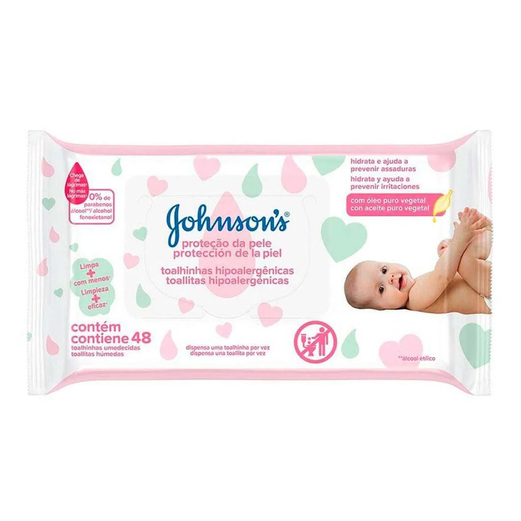 Lenços Umedecidos Johnson Baby Extra Cuidado 48 UN