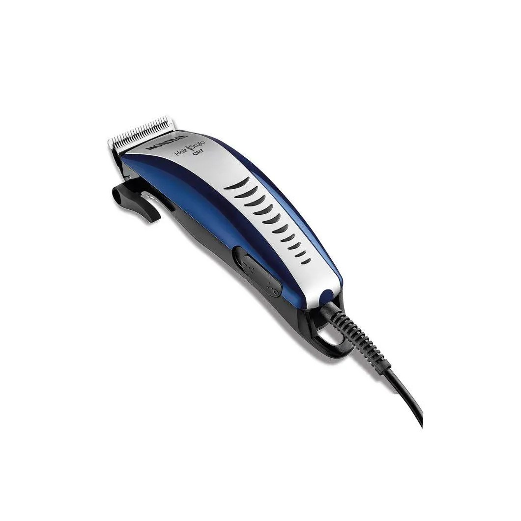 Maquina de Corte de Cabelos Mondial Cr-07 220V Azul 4 Pentes