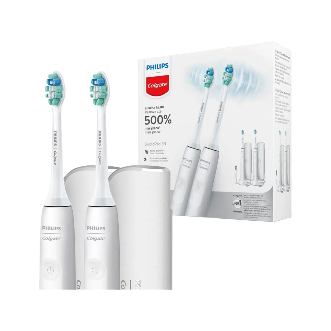 Escova de Dente Elétrica Philips Colgate Series 35 2 unidades