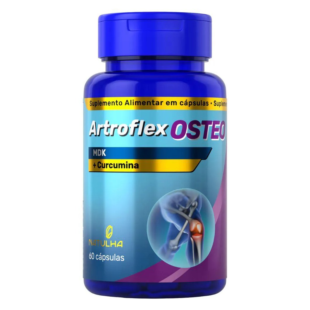 Artroflex Osteo ( Curcumina, Magnésio, Vitamina D3 e K2) 60 Cápsulas - Natulha