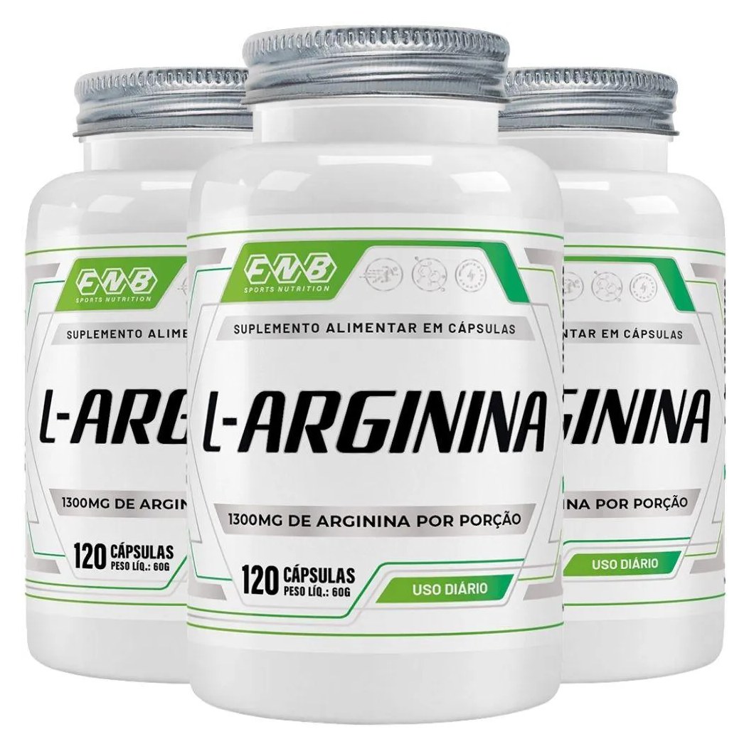 Kit 3X L-Arginina 1300Mg 120 Cápsulas - Fnb Sports
