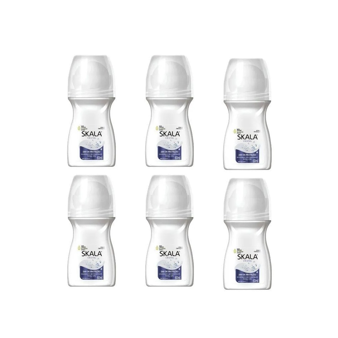 Desodorante Roll-On Skala 60Ml Feminino Cristal - Kit C/ 6Un
