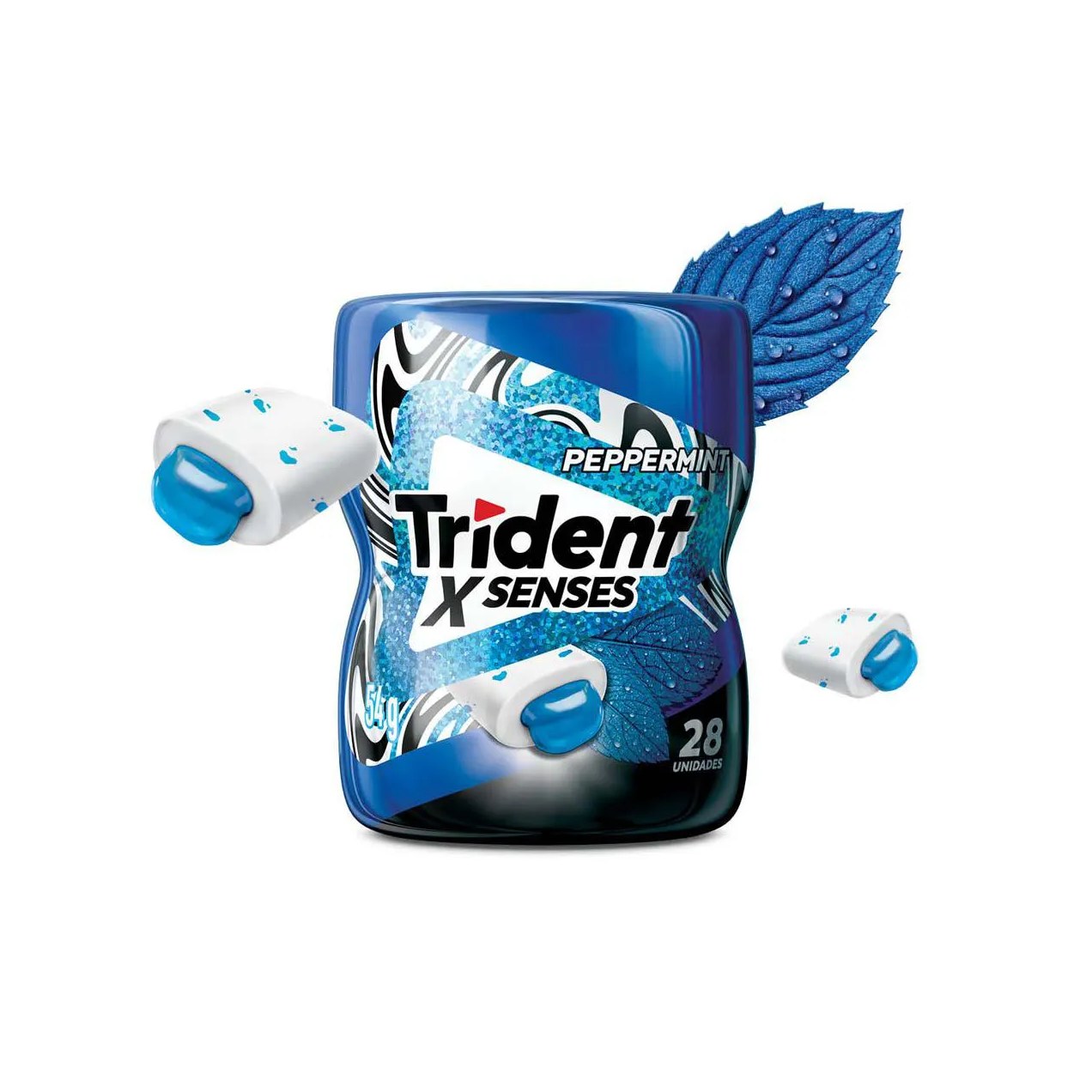 Goma de Máscar Trident X Senses Hortelã Sem Açúcar 54g