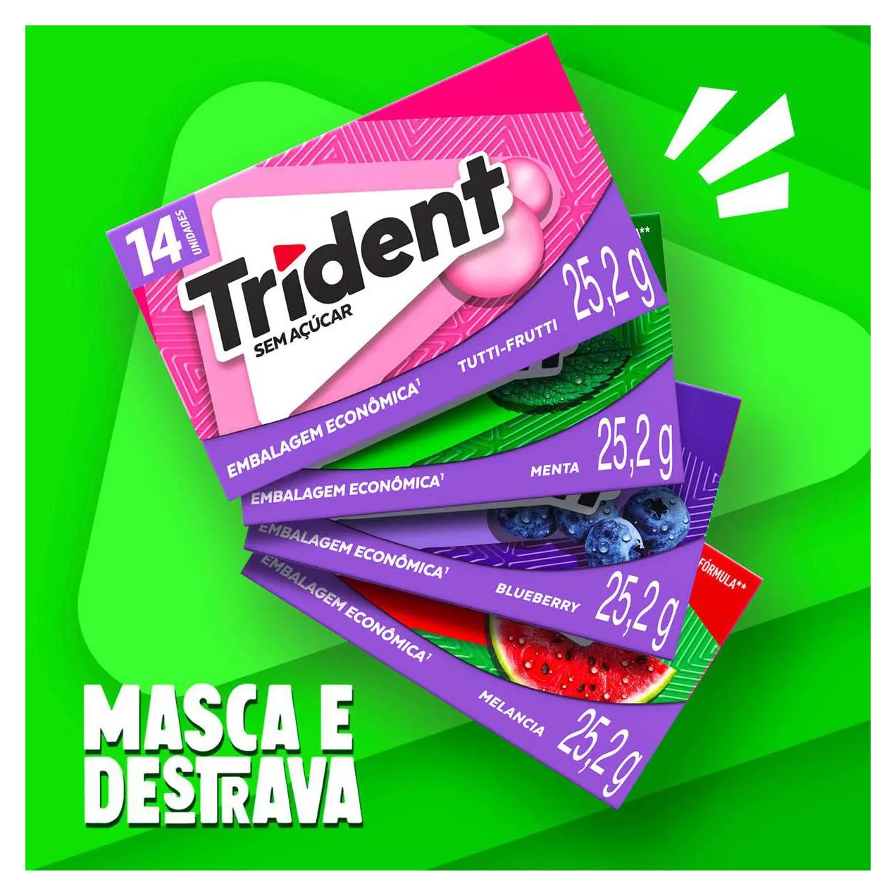Goma de Mascar Trident Tutti Frutti Sem Açúcar 25,2g