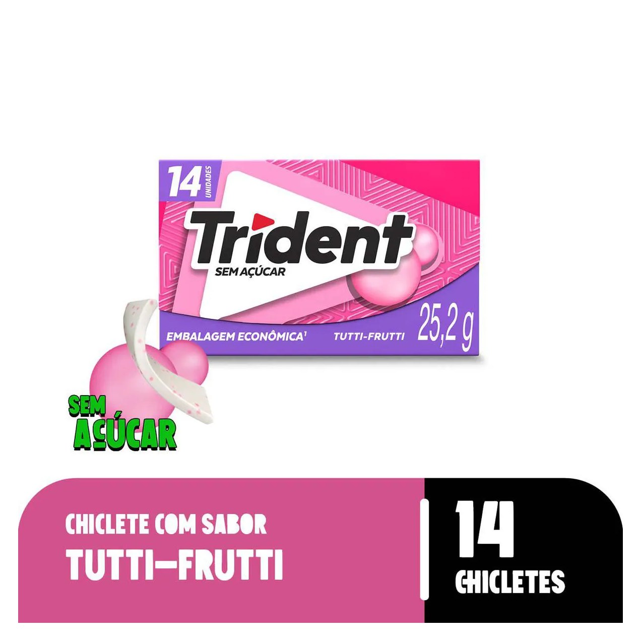 Goma de Mascar Trident Tutti Frutti Sem Açúcar 25,2g