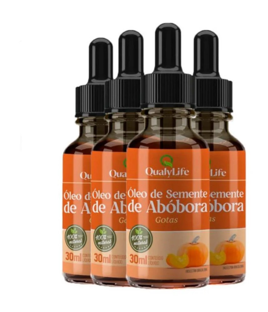 Kit 4 Oleo de Semente de Abobora Gotas 30Ml - Qualylife A