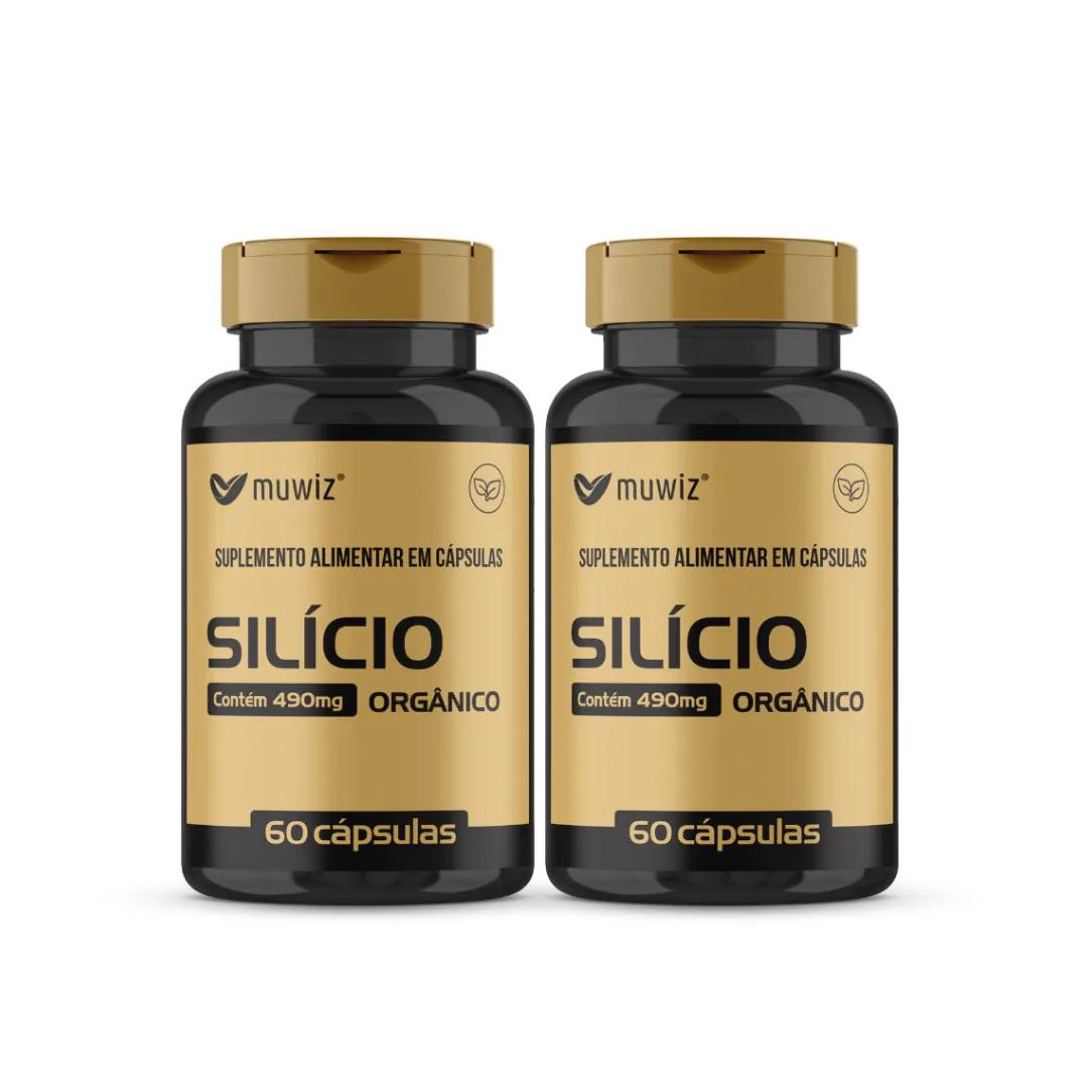Kit 2x Silício Orgânico 490mg 60 cápsulas Muwiz