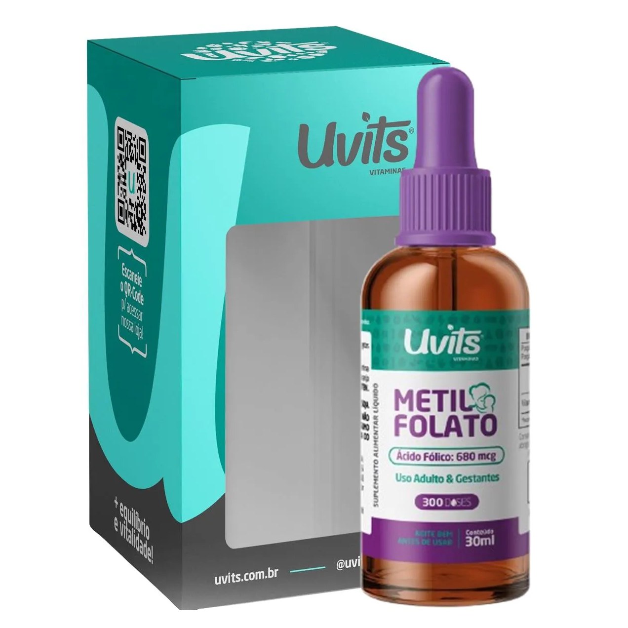 Metilfolato Gotas 30Ml Uvits SEM Sabor