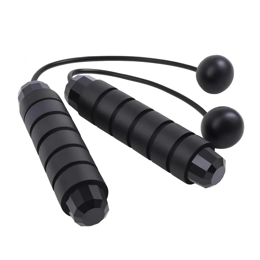 Corda de Pular Portátil sem Fio para Treinamento Funcional Exercício Academia Casa Fitness Preto
