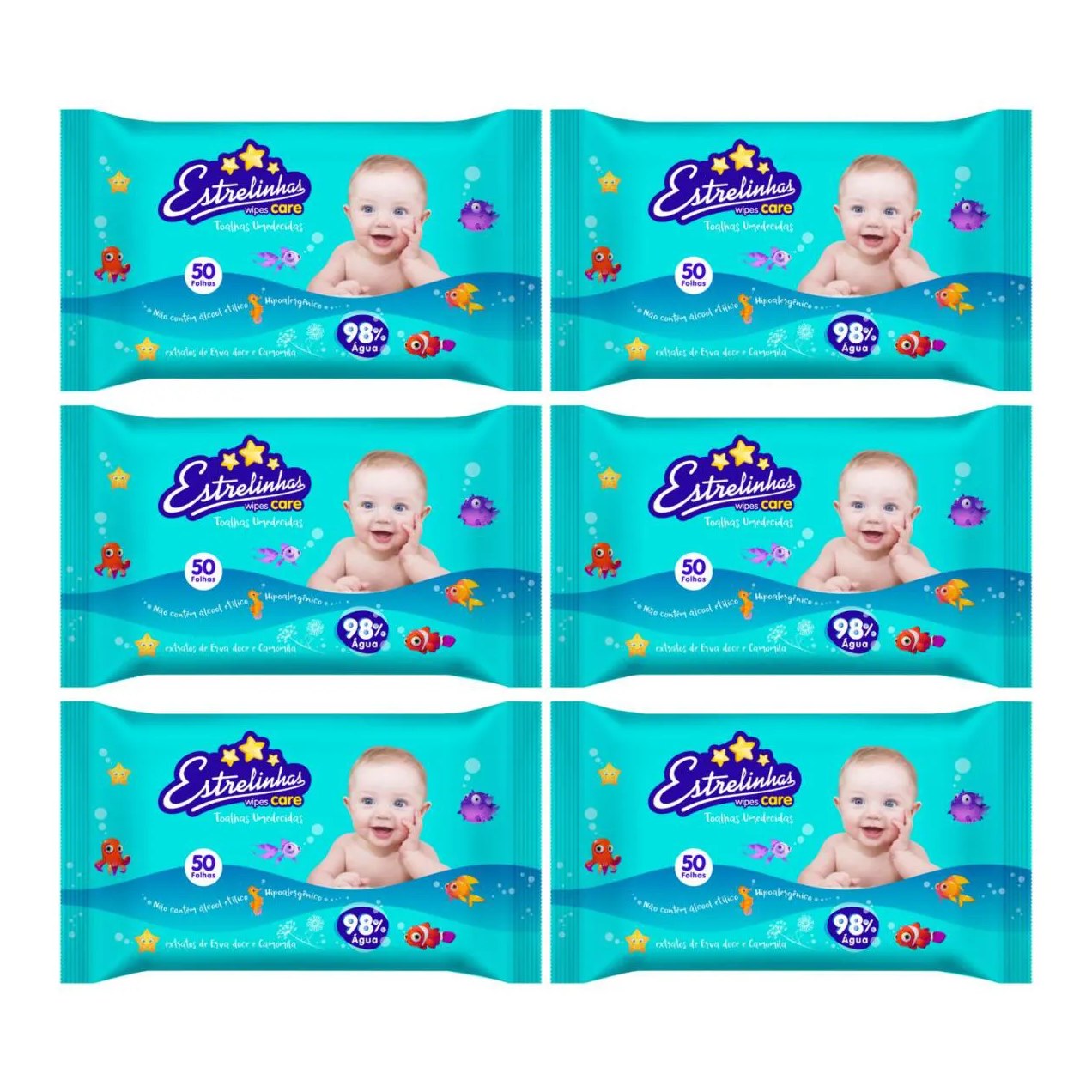 Kit C6 Toalhas Umedecidas Care 50 Toalhas – Hygieline