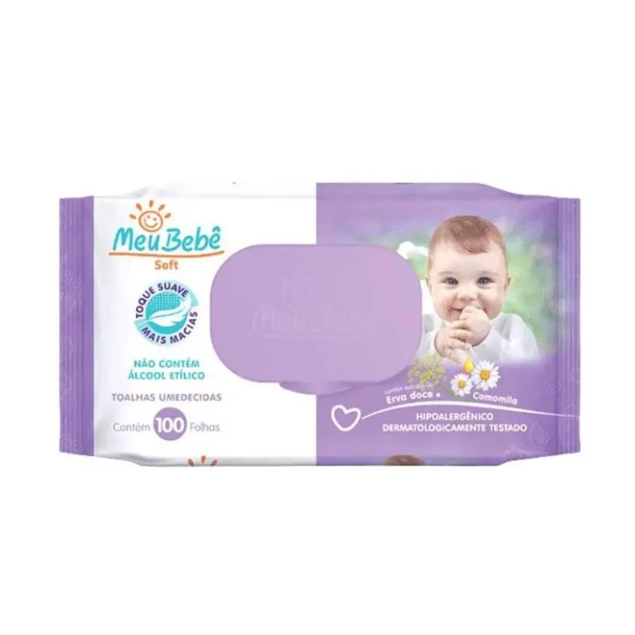 Lenço Cuidado Delicado Camomila Erva Doce C100 Meu Bebê Soft.