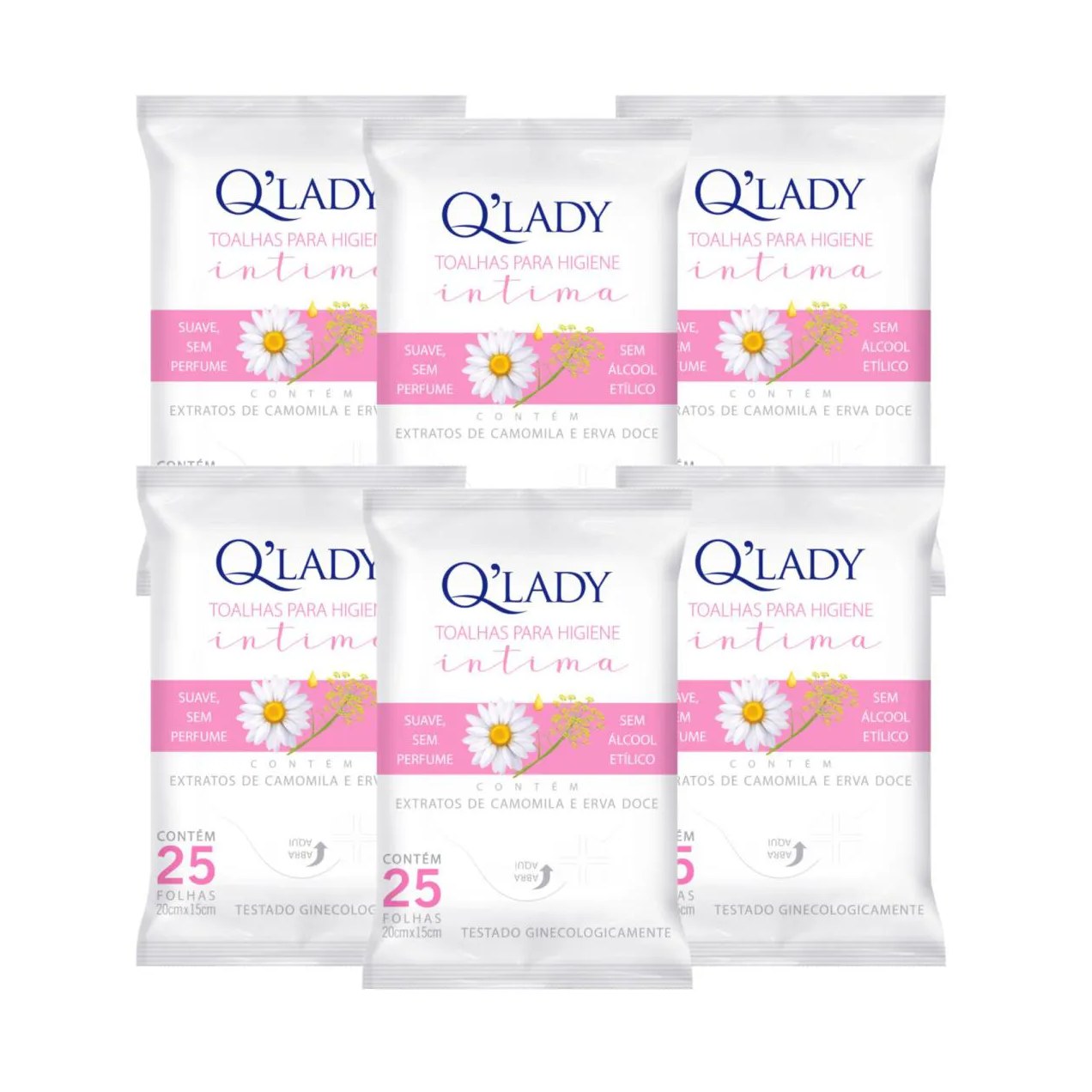 Kit C6 Toalhas Higiene Suave Íntima C25 Q Lady