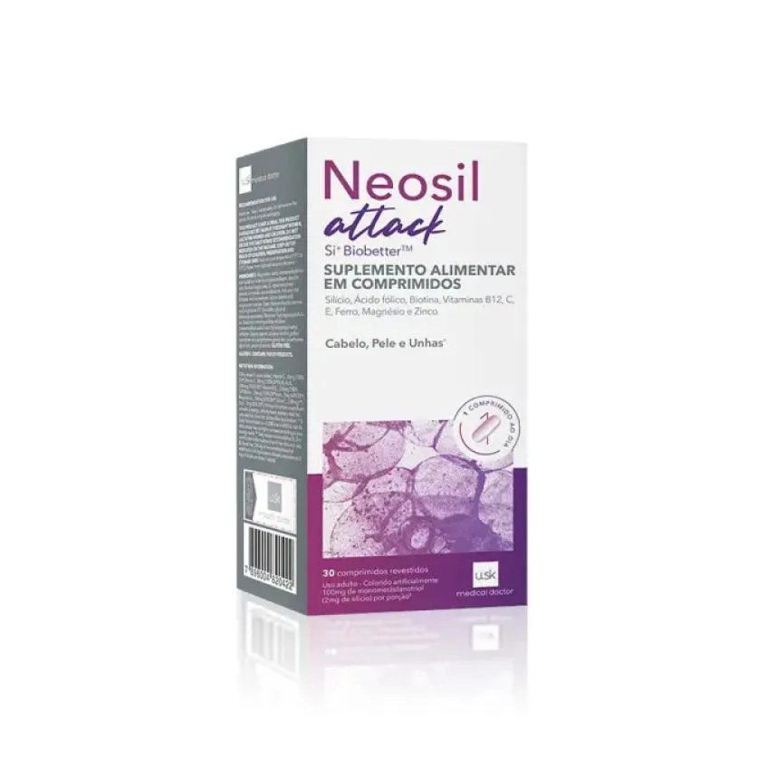 Polivitaminico Neosil Attack para Cabelos, Unhas e Pele 30 Comprimidos