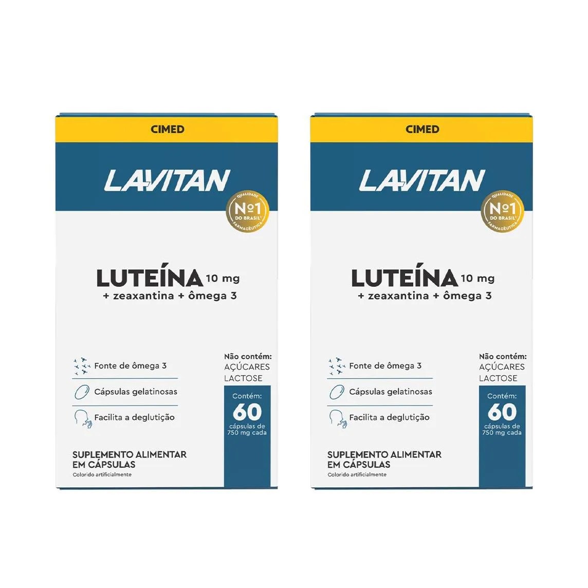 Kit 2 Lavitan Luteína 10Mg Zeaxantina + Ômega 3 - 60 Caps - Cimed