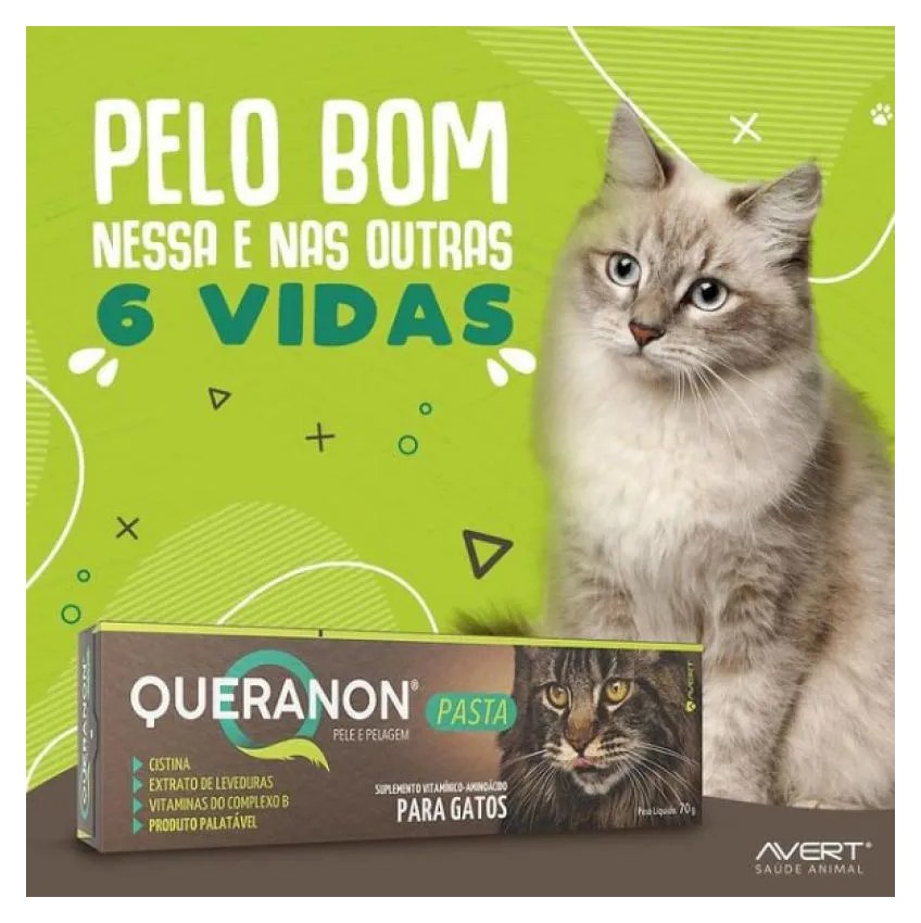 Suplemento Vitamínico Aminoácido Queranon Pasta 70Gr para Gatos