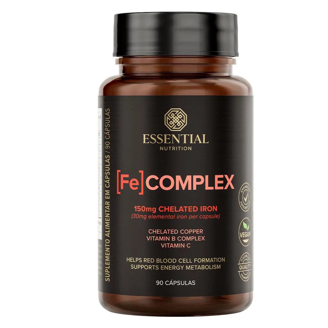 Fe Complex Ferro Quelato (90 Caps) - Essential Nutrition