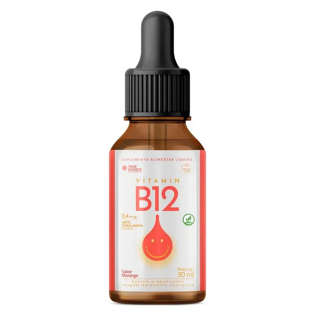 Vitamina B12 Liquid Infantil Sabor Morango (30Ml) True Source
