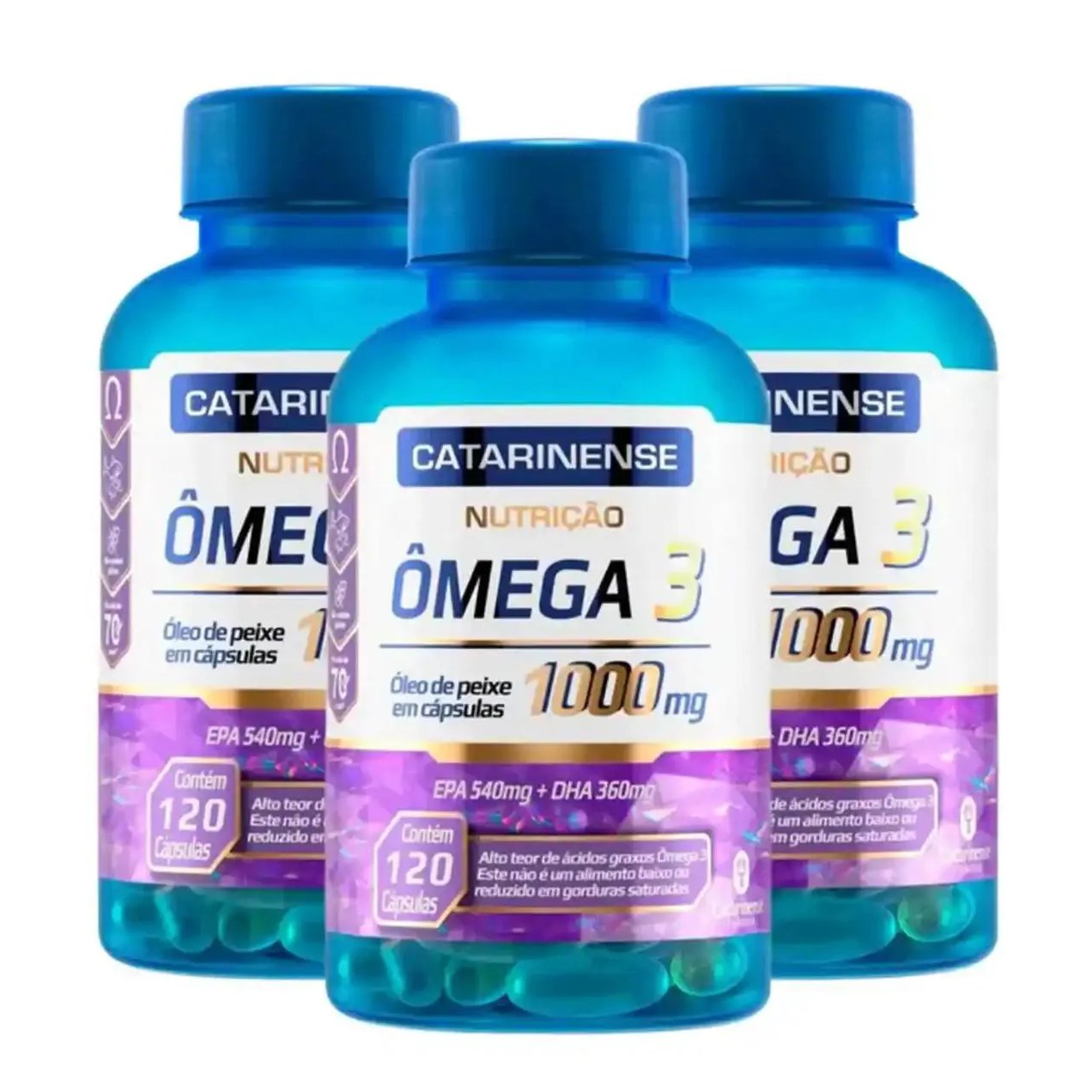 Kit 3 Suplemento Ômega 3 1000Mg 120 Cps Catarinense