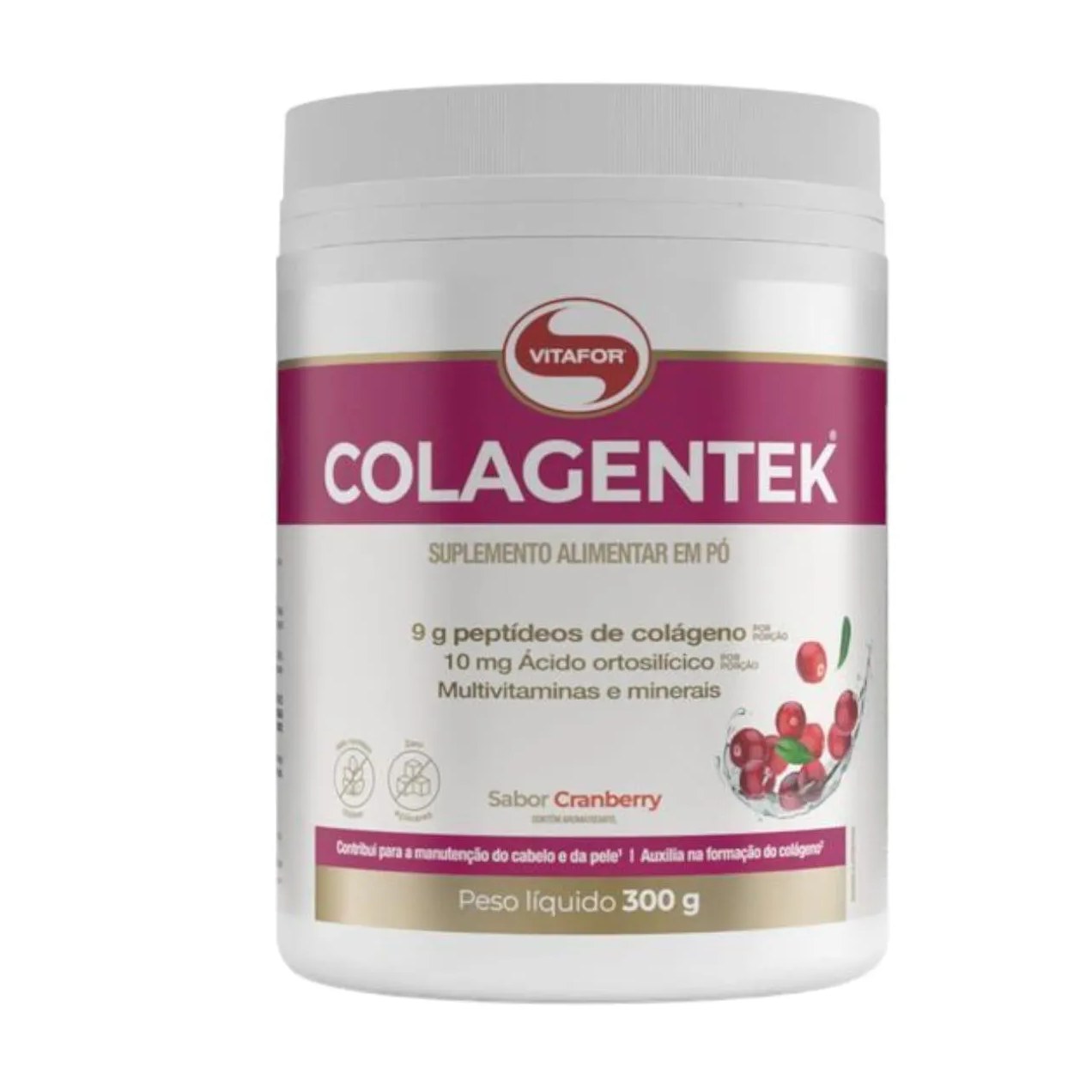 Colagentek Pote 300G Cranberry Vitafor
