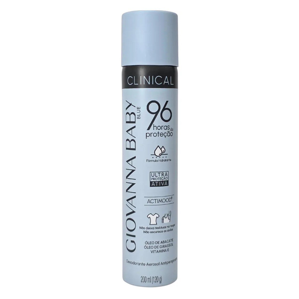Desodorante Aerossol Blue Clinical 96H Vegano Giovanna Baby 200Ml / 120G