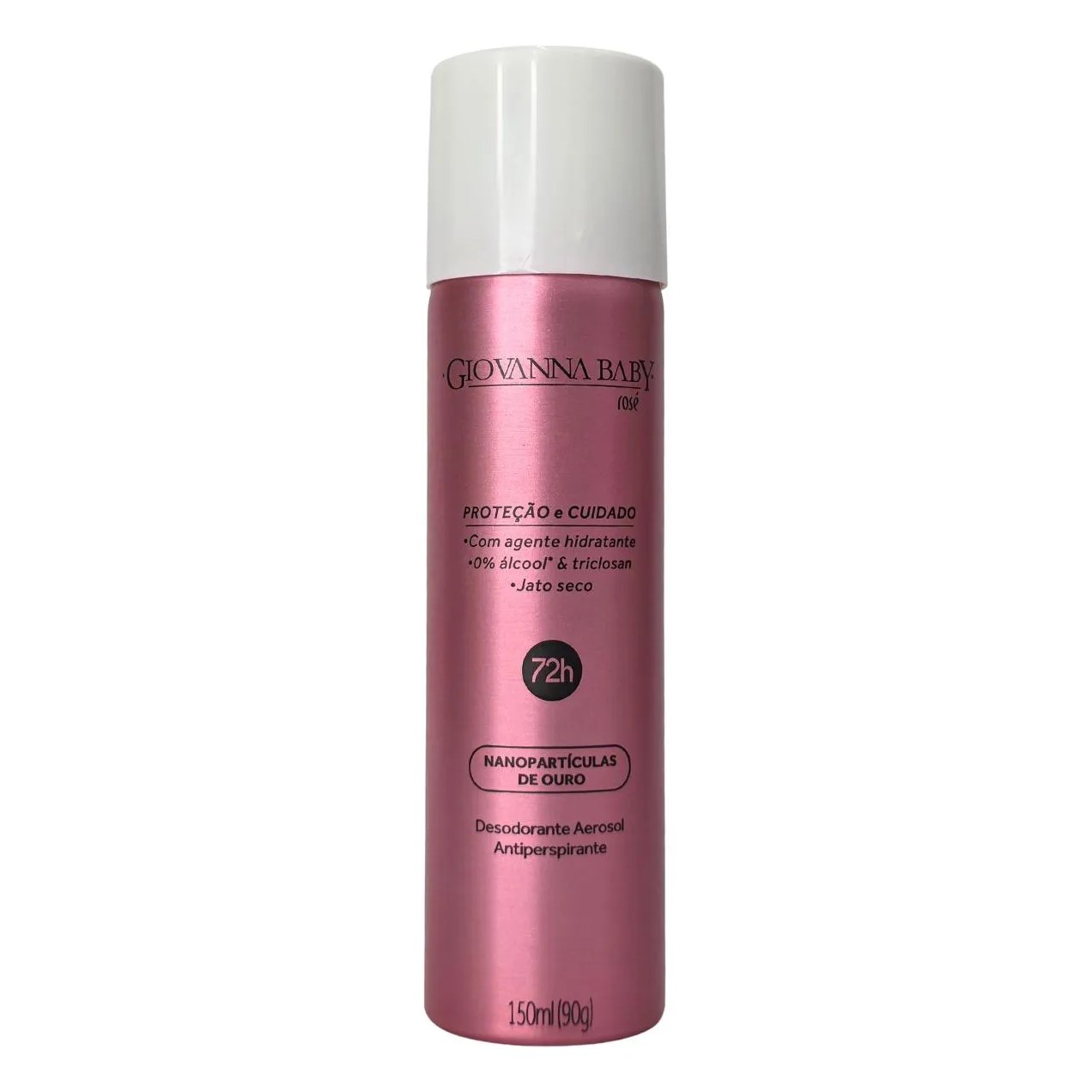 Desodorante Aerossol Nanopartículas de Ouro Rosé 72H Vegano Giovanna Baby 150Ml / 90G