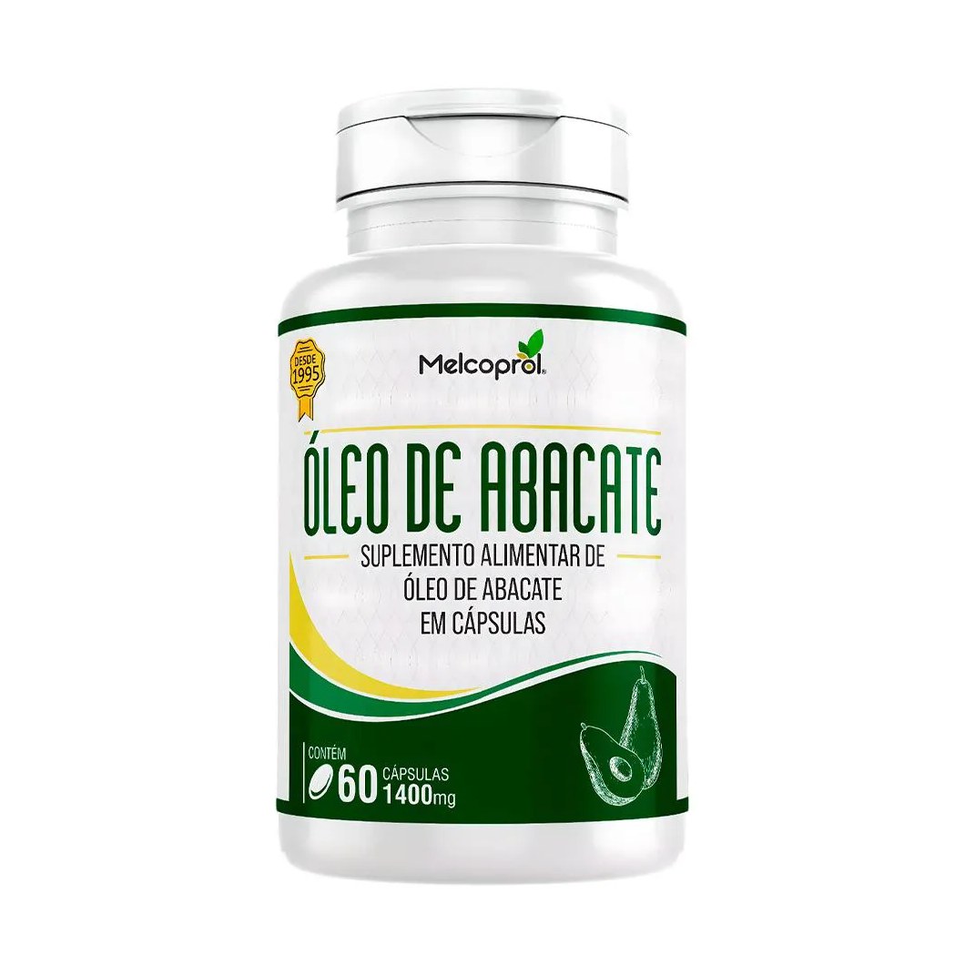Óleo de Abacate Puro 1400Mg Melcoprol 60 Cápsulas