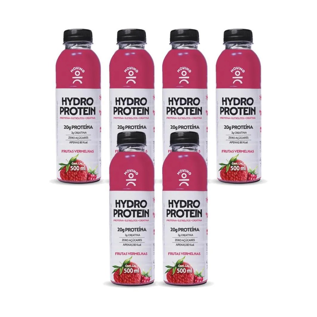 6X Isotônico Moving Hydro Protein Frutas Vermelhas 500Ml