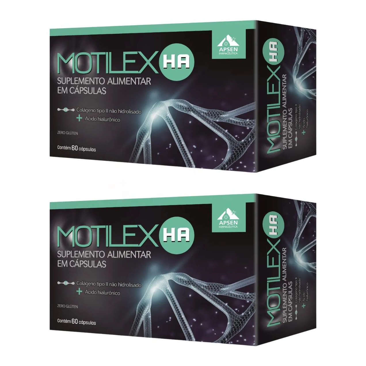 Kit 2 Motilex Ha Apsen – Colágeno Tipo Ii + Ácido Hialurônico – 60 Cápsulas Cada