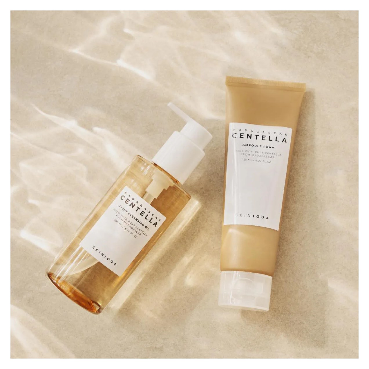 Kit Facial Skin 1004 Madagascar Centella Oléo de Limpeza Light Cleansing Oil 200ml + Espuma de Limpeza Ampoule Foam 125ml