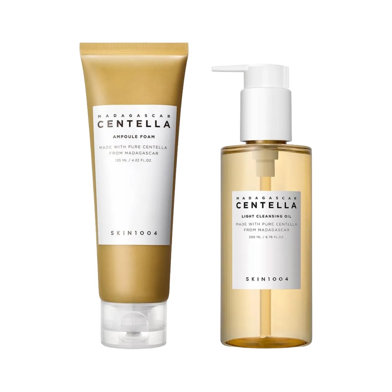 Kit Facial Skin 1004 Madagascar Centella Oléo de Limpeza Light Cleansing Oil 200ml + Espuma de Limpeza Ampoule Foam 125ml