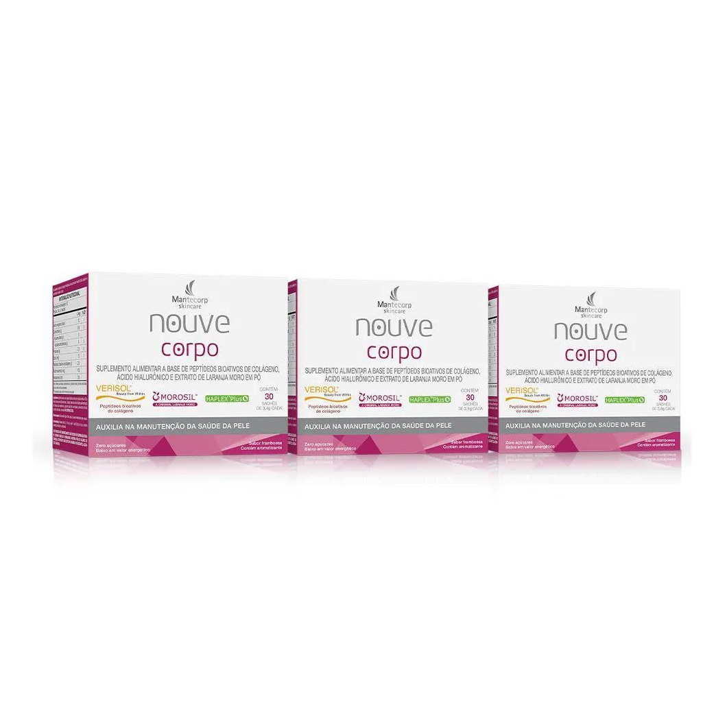 Kit com 3 Nouve Corpo Framboesa - 90 Sachês