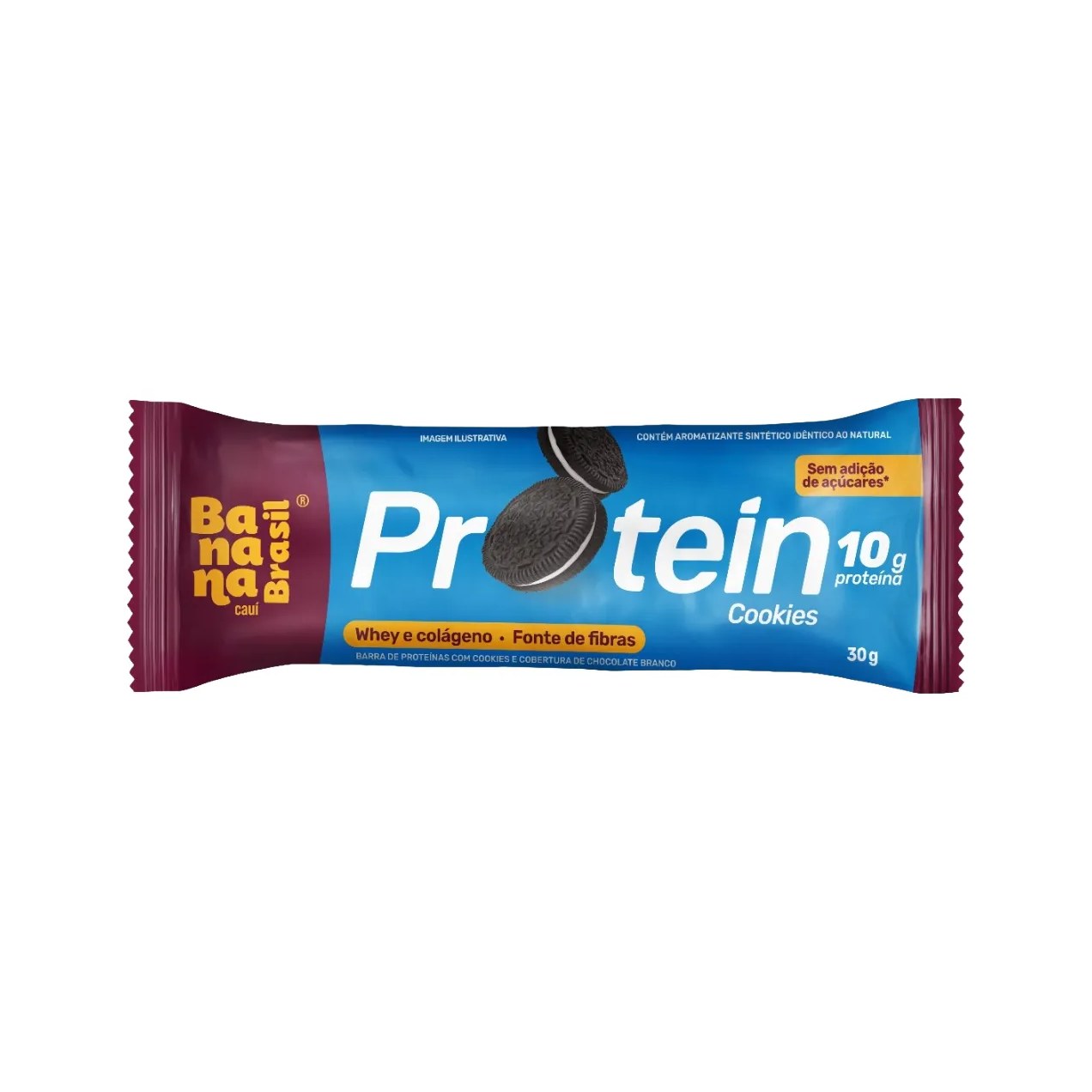 Barra de Proteína Banana Brasil Protein Cookies Zero Açúcar 30g