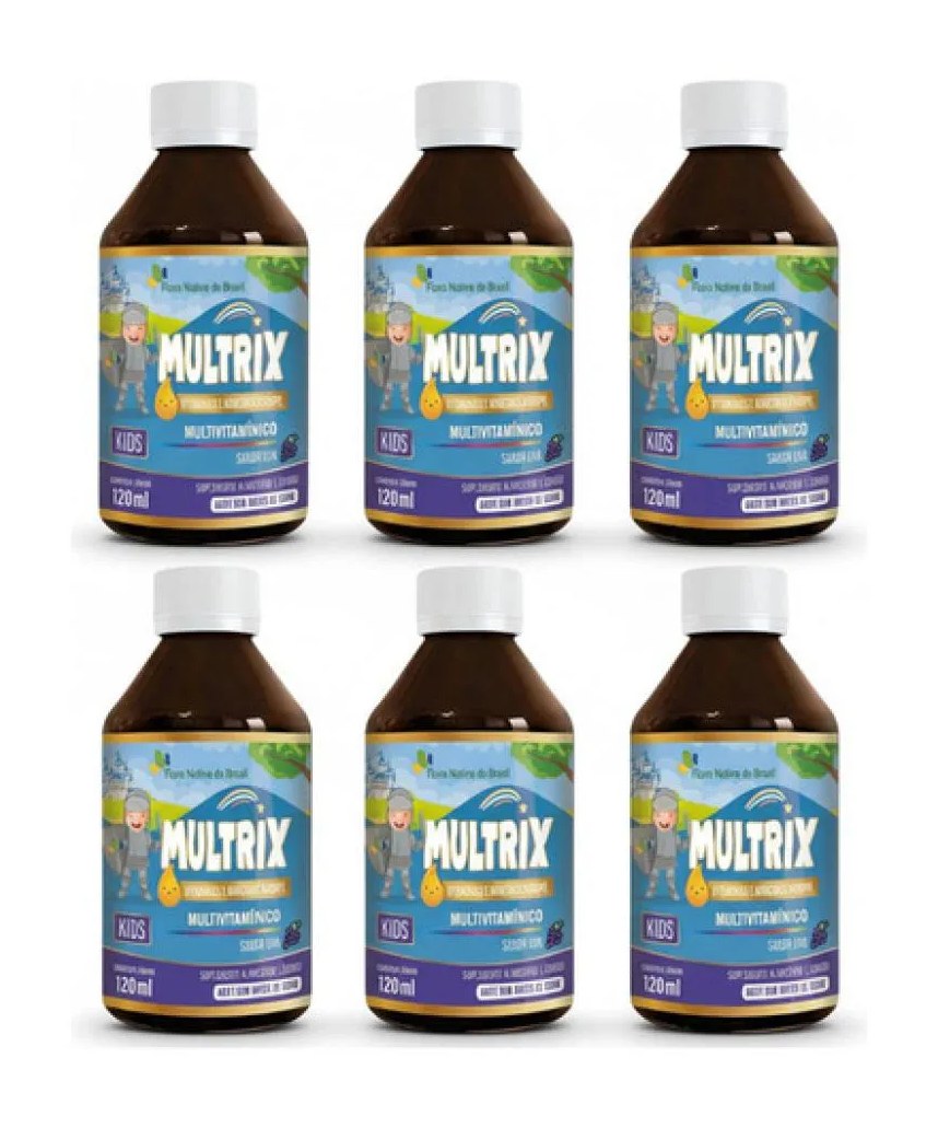 Kit 6 Multrix Kids Sabor Uva 120Ml - Flora Nativa