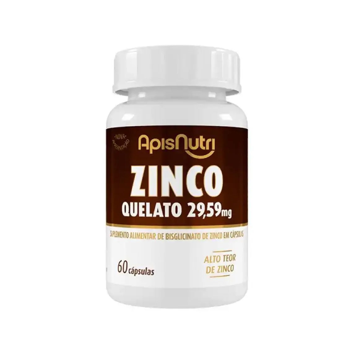 Zinco Quelato Suplemento 29Mg - 60 Caps - Apisnutri