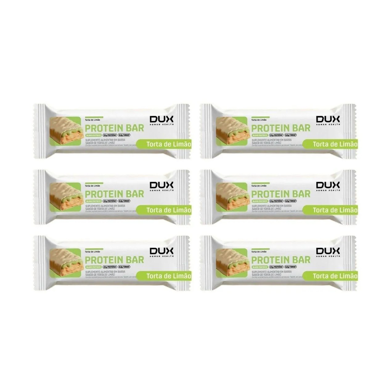 Kit 6 Barra de Proteina 20G Mais Energia Torta de Limao 60G Dux