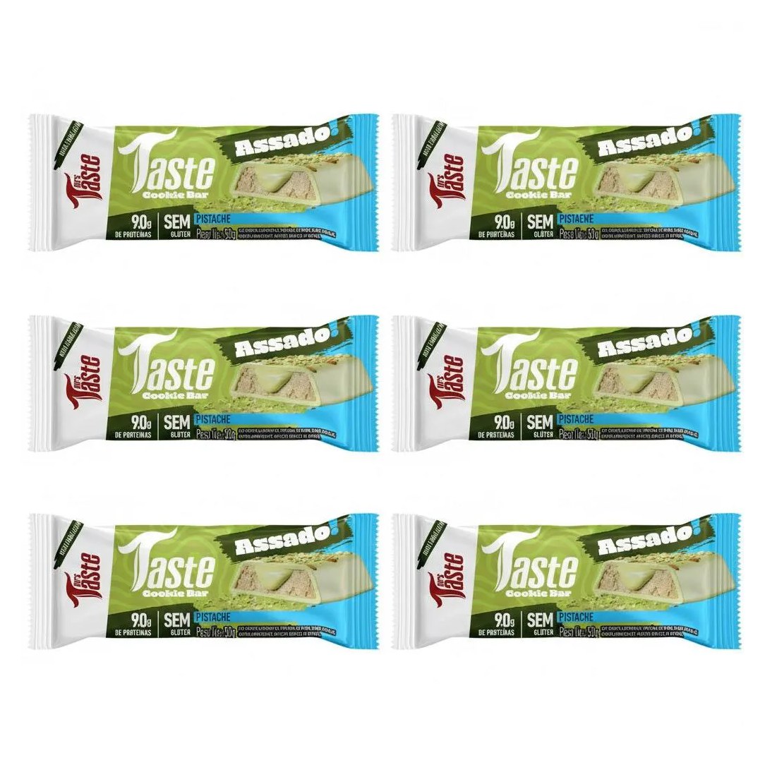 Kit 6 Barra de Proteina Pistache 50G 9G de Proteina Zero Aç