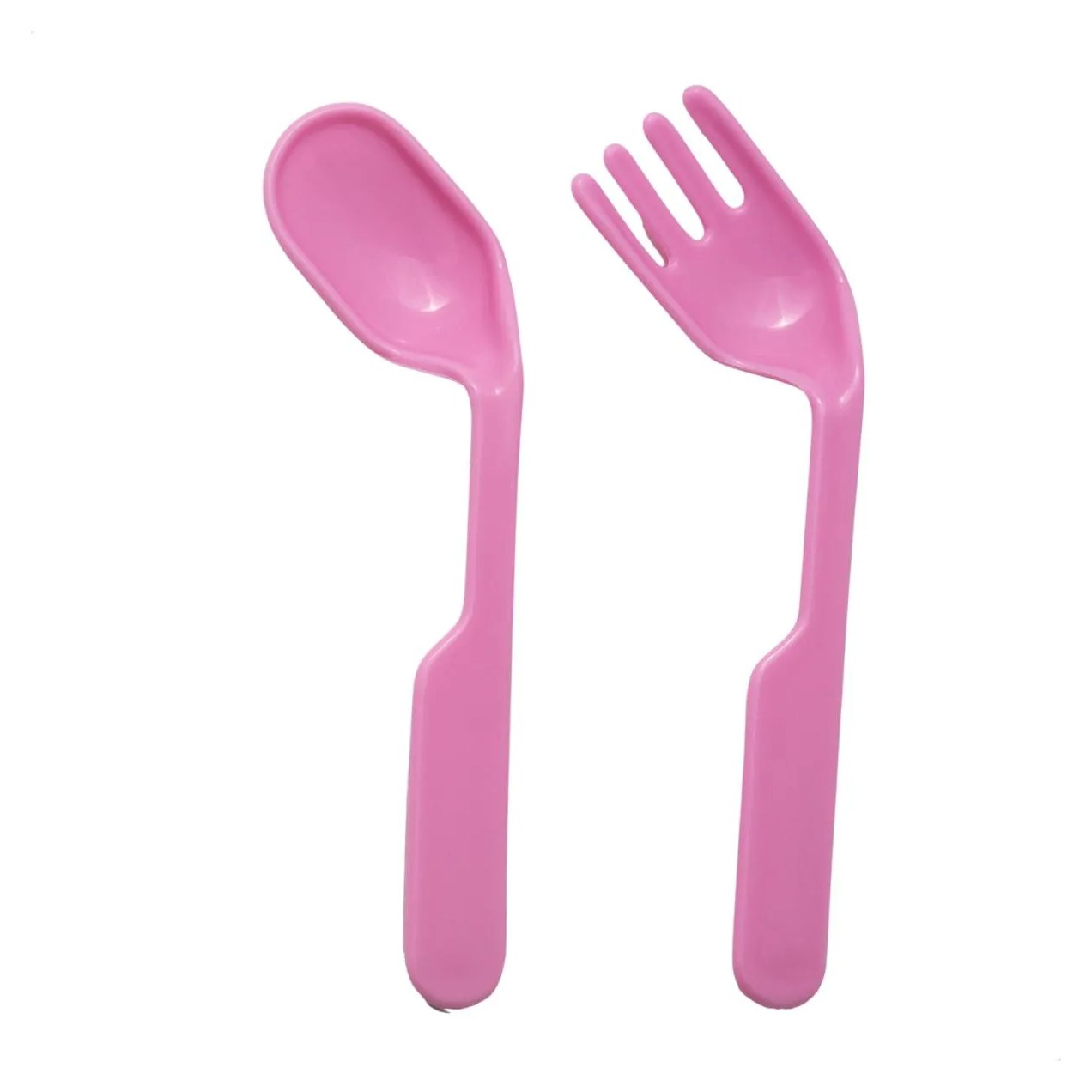 Kit Garfo + Colher Ergonômico para Bebê Introdução Alimentar Rosa - Ninet