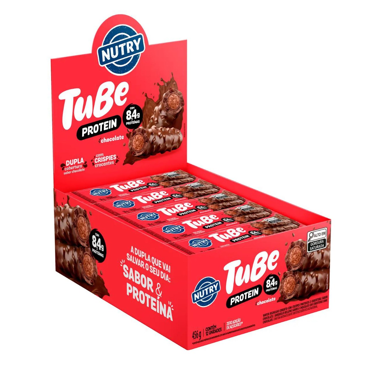 Tubo de Proteína Nutry Tube Protein Chocolate 12 Unidades 38G