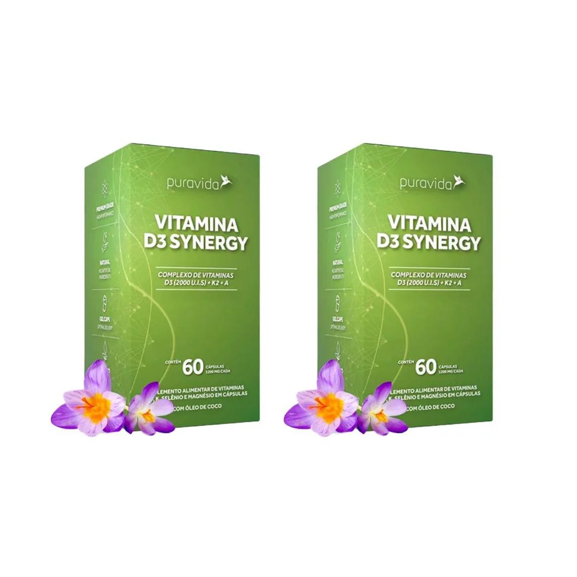 Vitamina D3 Synergy Kit 2 - 60 Caps - Puravida