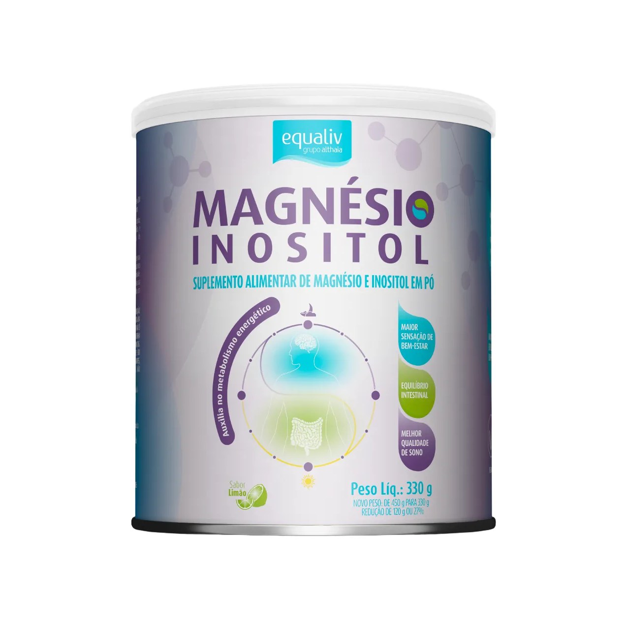 Magnésio Equaliv Inositol Sabor Limão 330g